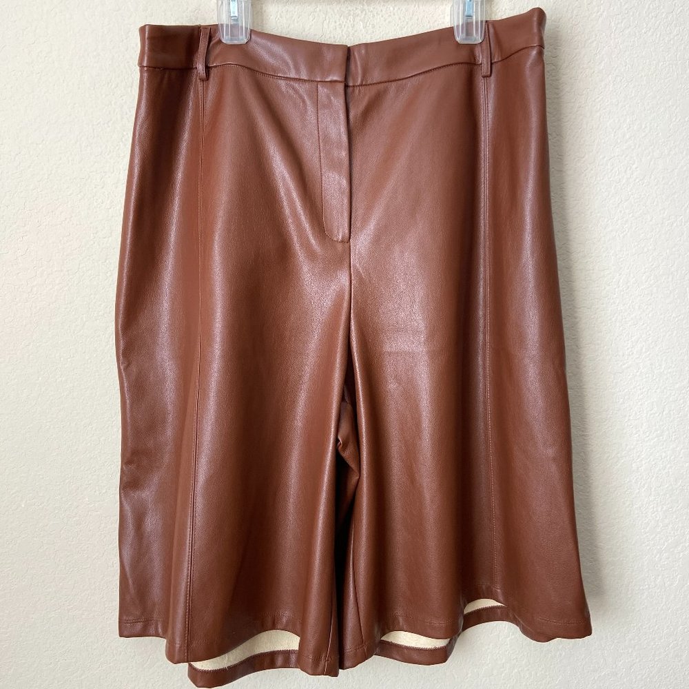 Anthropologie 3X Avec Les Filles Davina Faux Leather Culottes Shorts - Picture 2 of 8